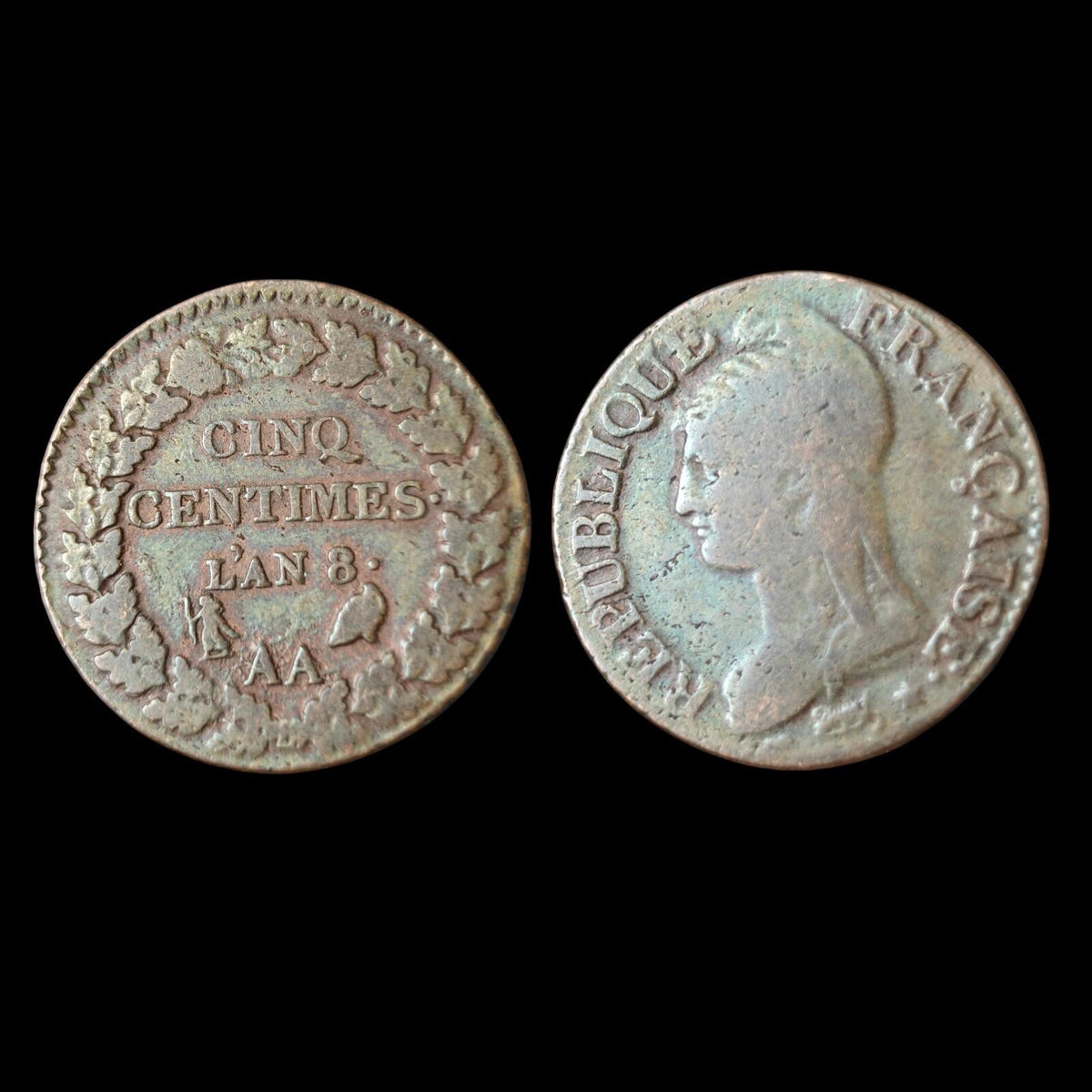 Coin, France, Dupré, 5 Centimes, AN 8, Metz,  Bronze, KM:640