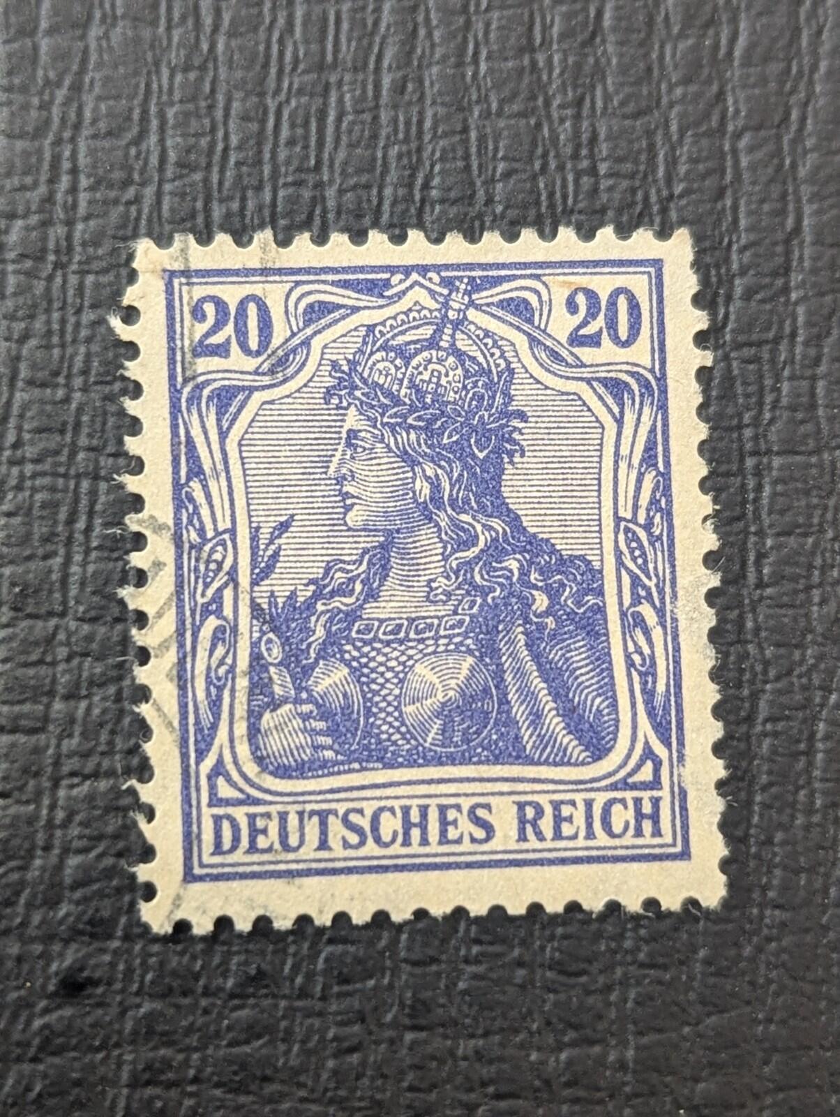 Stamp Germany Reich Germania 20 Pfennig 1902 Jäschke BPP Mi. Nr. 72 a 🇩🇪