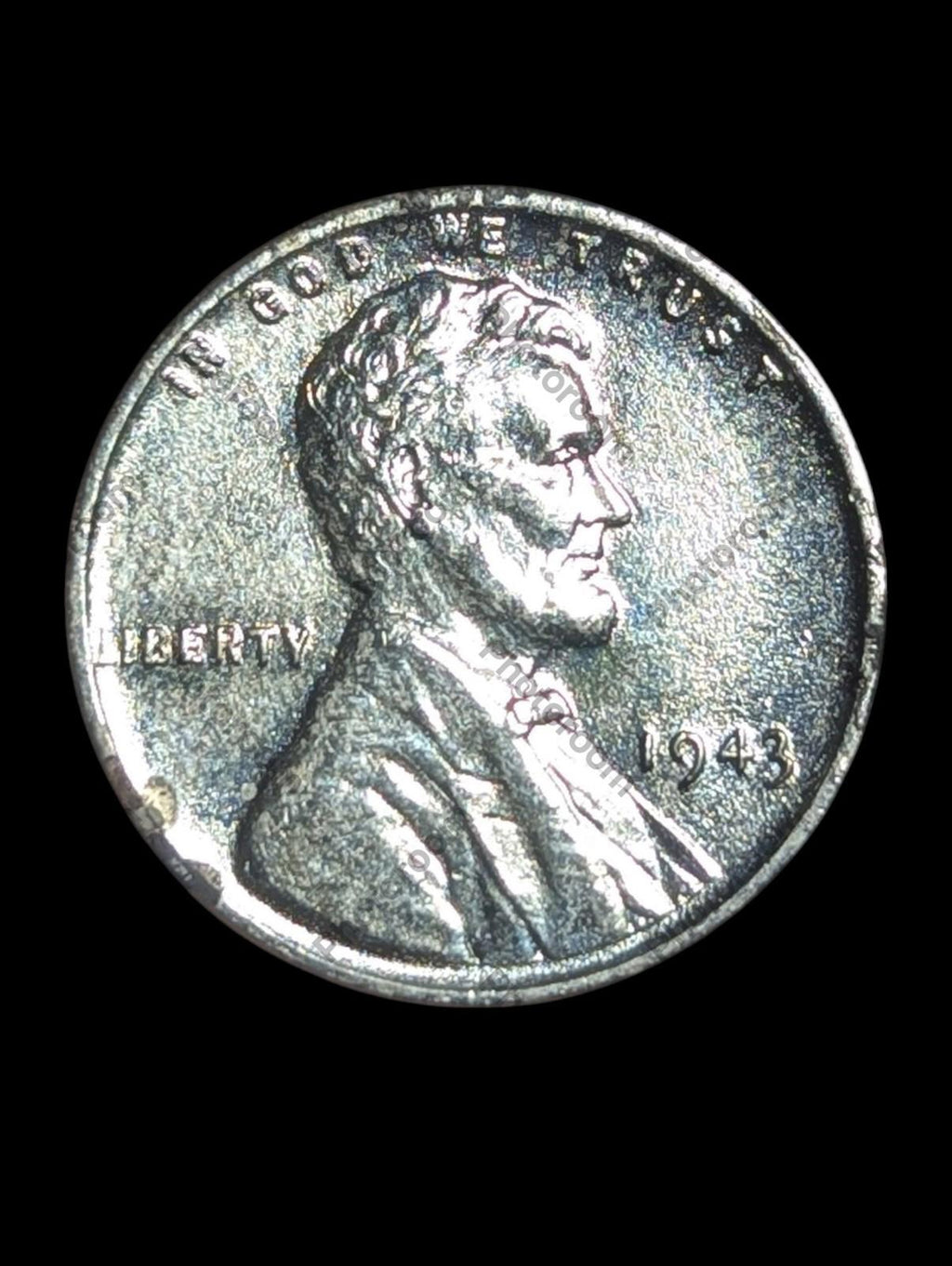 1943 Lincoln P Wheat Steal Penny Error Coin DDO 4 In Strike Thru B/8 Reverse
