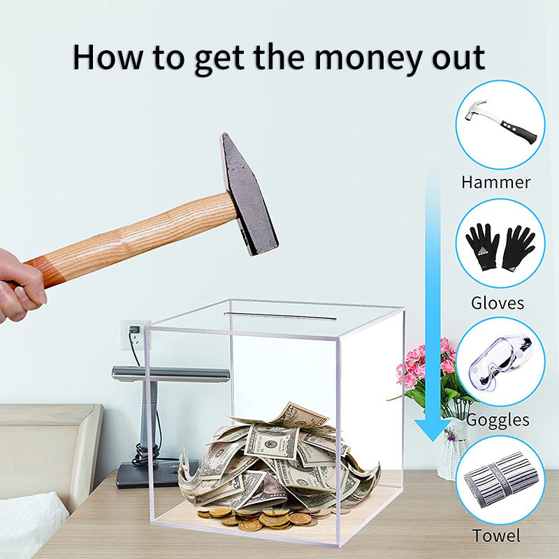 Transparent Money Jar Gift Creative Children's Gifts Cartoon Money Storage Transparent Acrylic Money Jar