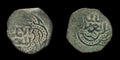 Monnaie islamique Ayyoubides d'Alep Al-'Aziz Muhammad AE23mm Fals Halab Cuivre