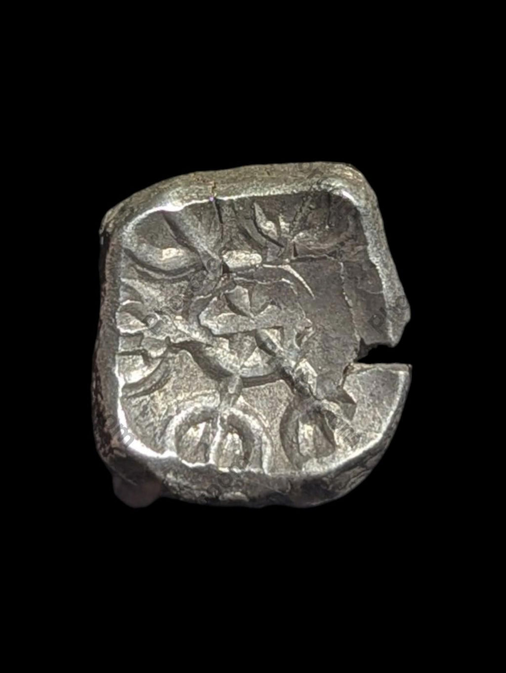 ⭐INDIA⭐ Ancient GANDHARA JANAPADA Authentic OLD 600 BC Silver Coin Bowl shaped