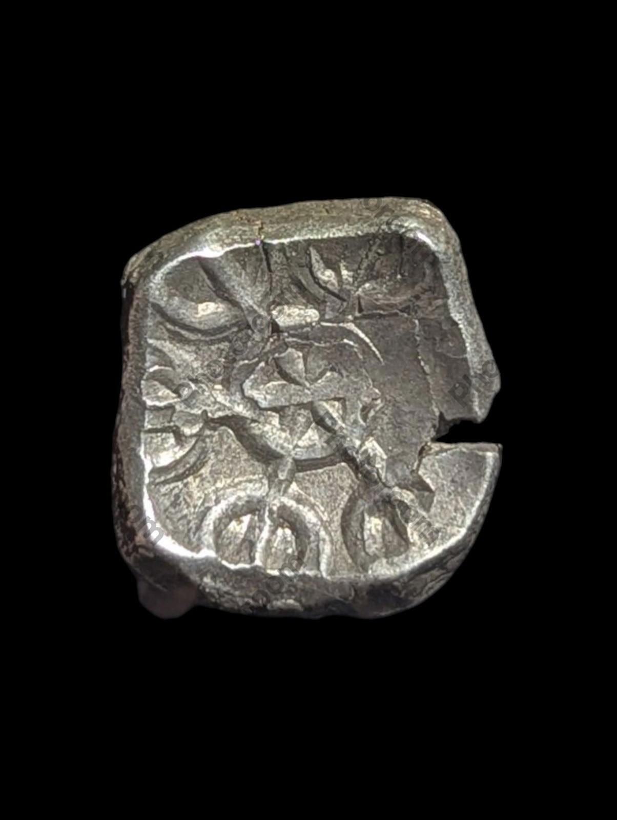 ⭐INDIA⭐ Ancient GANDHARA JANAPADA Authentic OLD 600 BC Silver Coin Bowl shaped