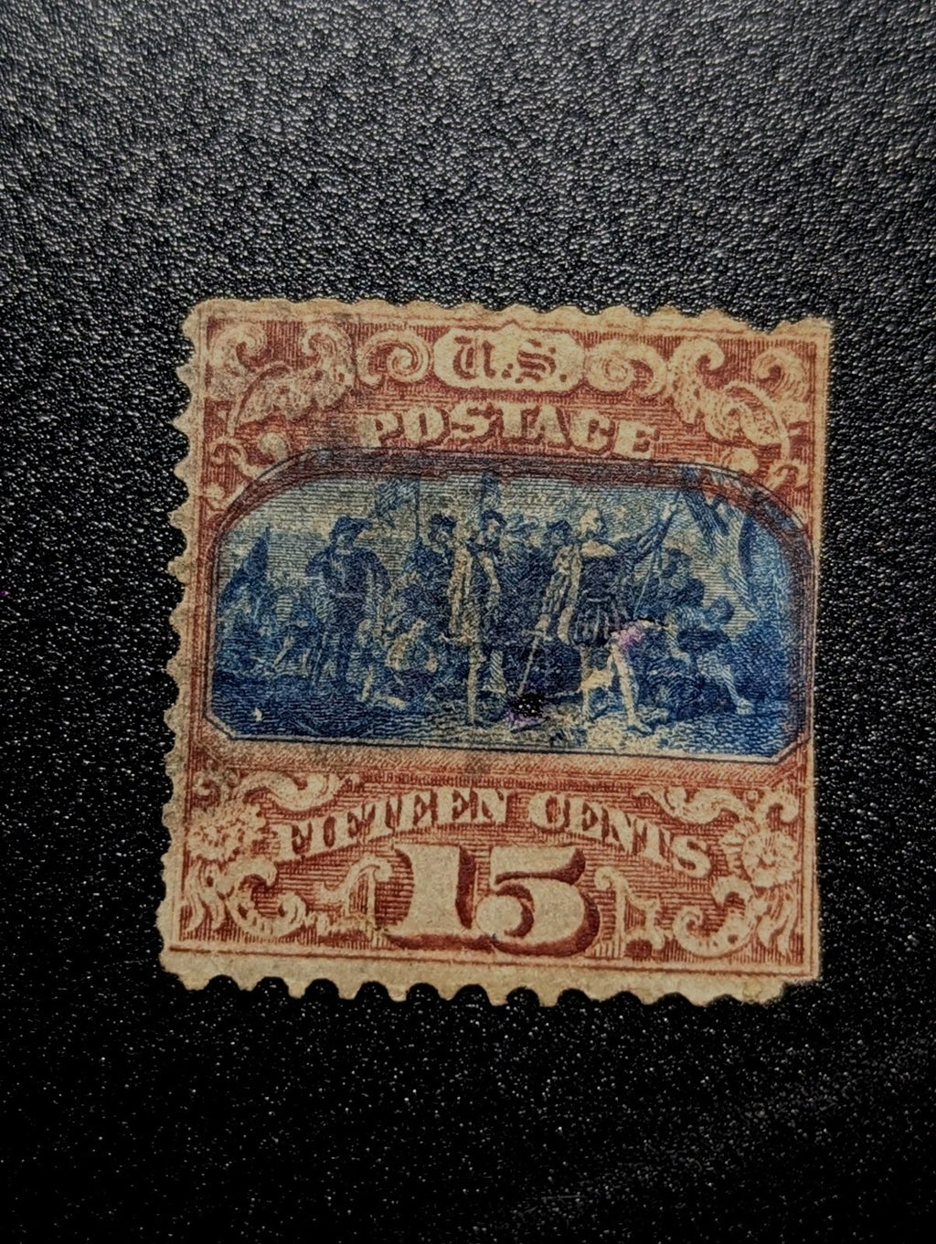 USA 1869 Pictorial 15¢ Columbus Type 2 Scott #119 VFU Fault