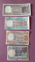 🇮🇳 India🇮🇳 Old different 10-5-2-1 Rupees 4 Notes-Uncirculated-Crispy