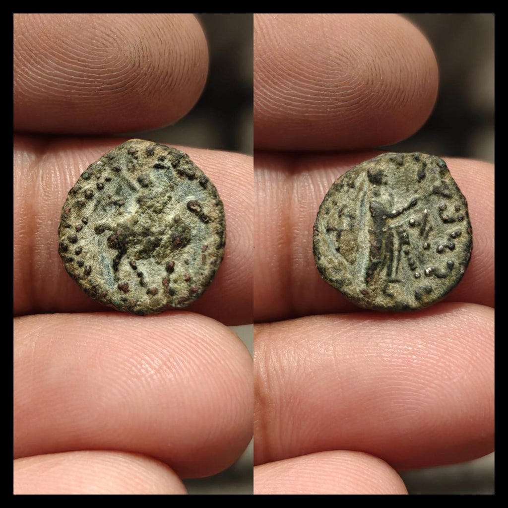 Ancient Kings of the Scythians, Azes, 58-12 Indo-greek kingdom drachm Rare