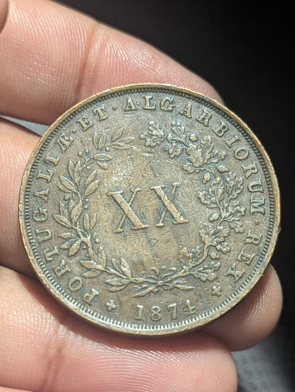 XX Reis 1874 Portugal20 Réis - Louis I Pièce de monnaie de meilleure qualité