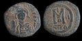 MAURICE TIBERIUS 582AD Follis Nicomedia Ancient Byzantine Coin