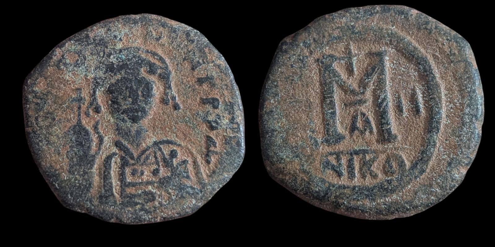 MAURICE TIBERIUS 582AD Follis Nicomedia Ancient Byzantine Coin