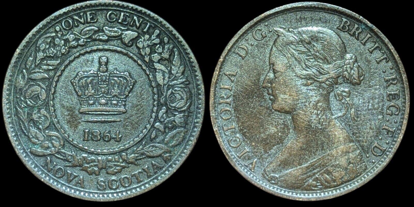 新斯科舍 - 1 分 1864 Km#8.2  流通品 稀有 已废止国家