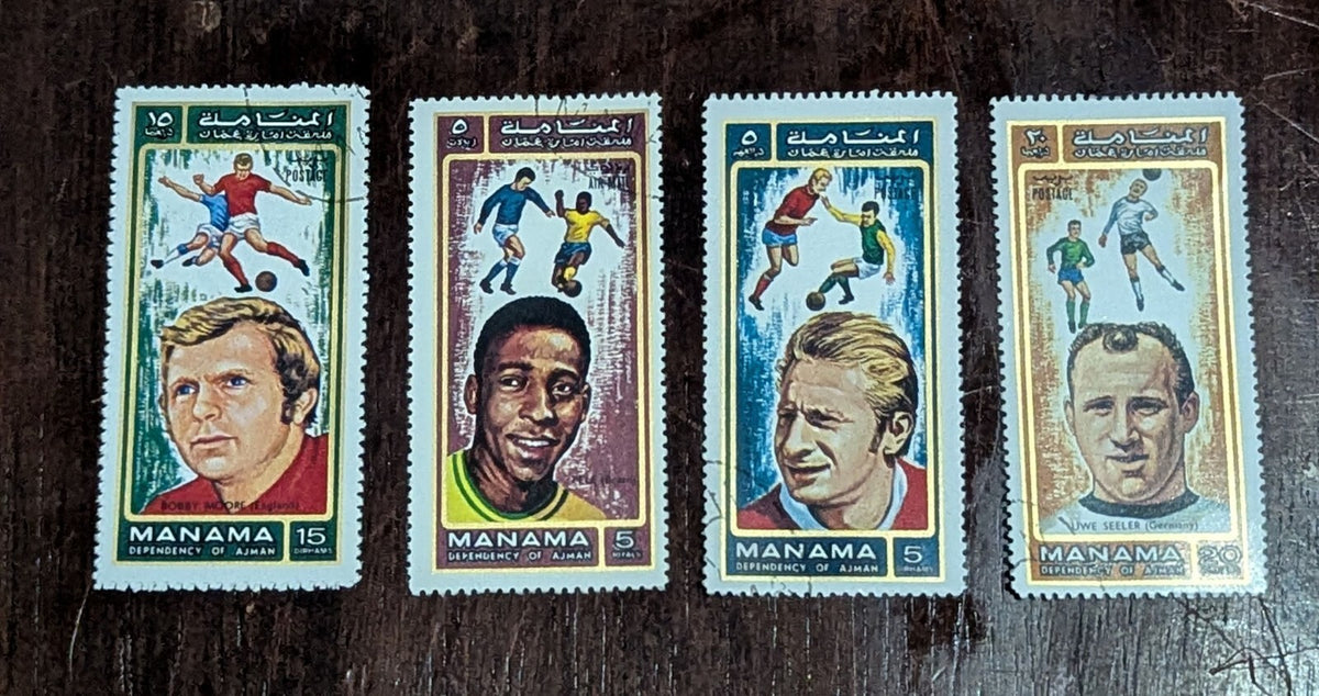 1972, Famous football players 4v MNH