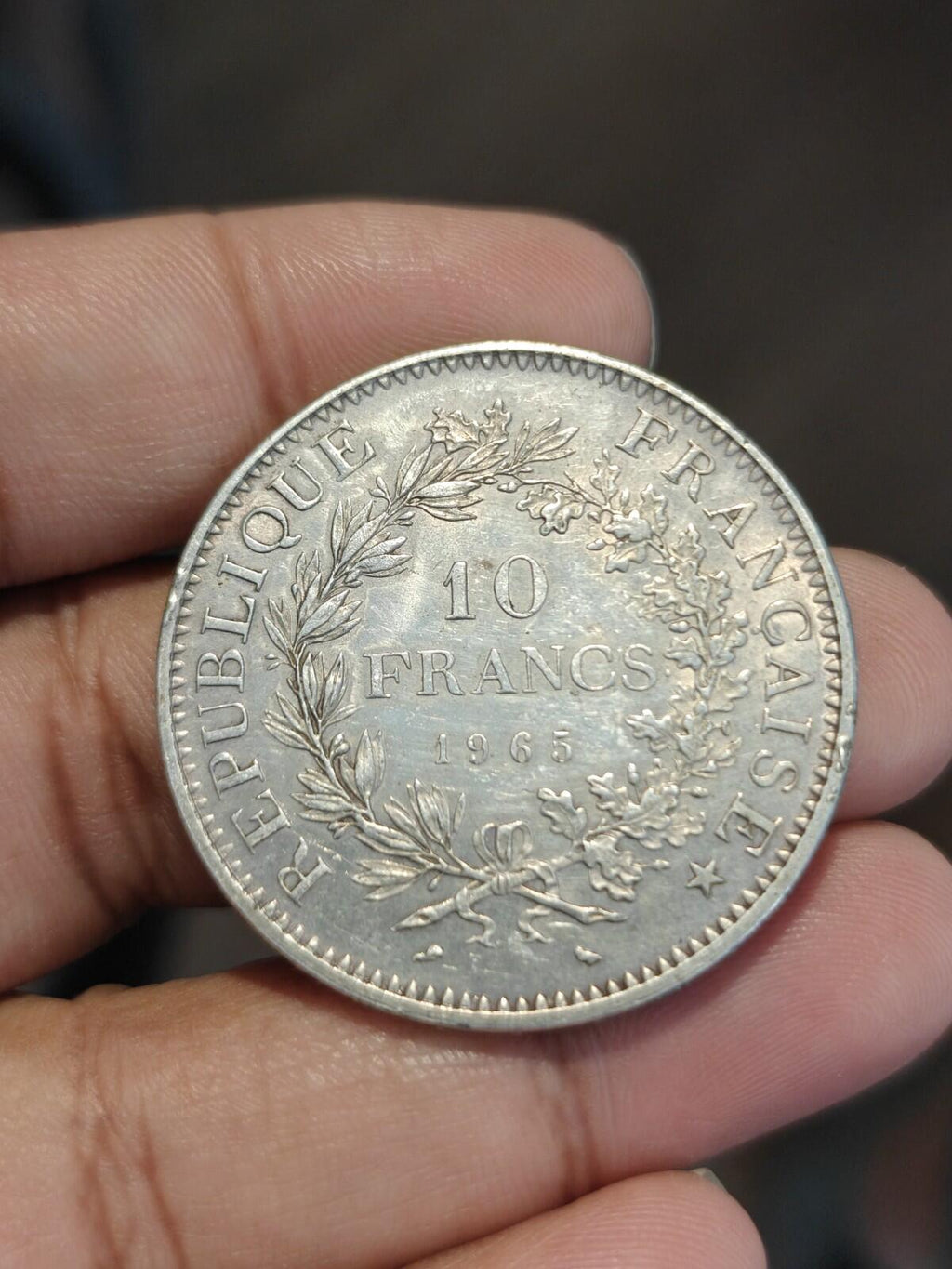 FRANCE HERCULES  10 FRANCS 1965 SILVER Wow Grade