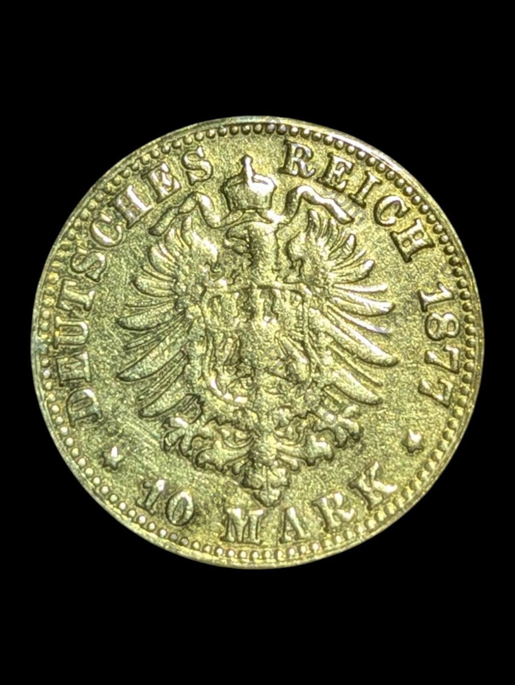 Allemagne - États allemands, Royaume de Saxe, lignée albertine, 10 marks en or, 1877