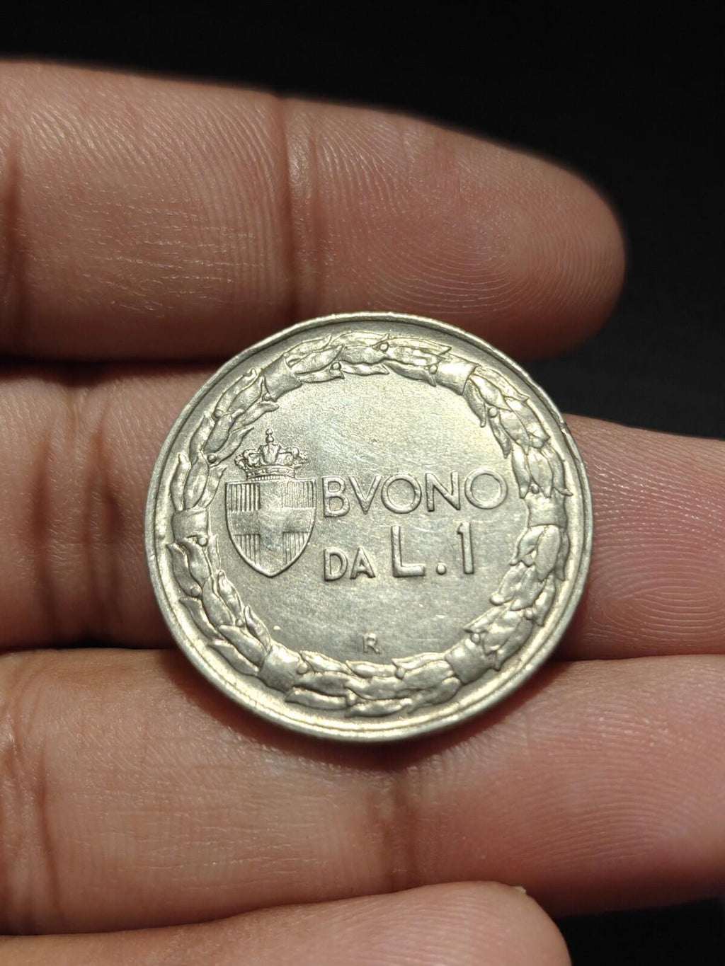 1922 Italie Une 1 Lire Femme assise à gauche en nickel Monnaie du monde pièce rare