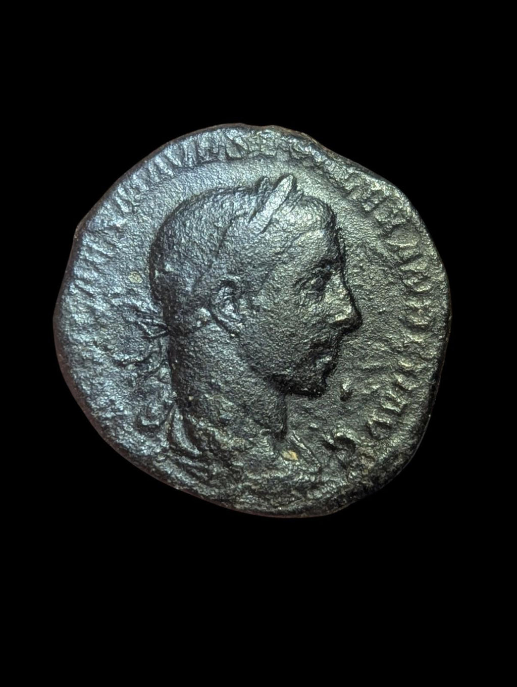 Empire romain Sesterce en bronze de Sévère Alexandre 222-235 apr. J.-C. Tenue militaire, 20gr