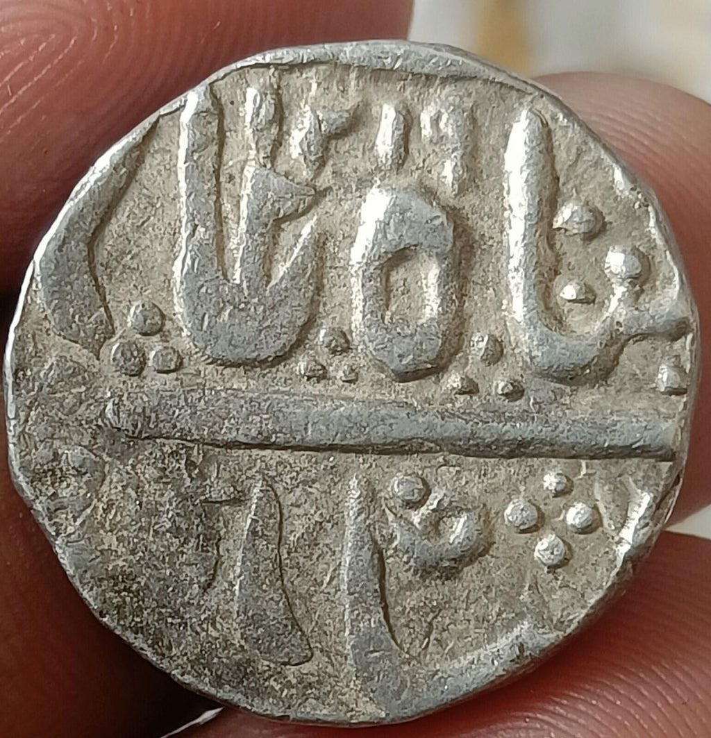 #QQ6 #ndia État Princier INDORE ROUPIE Argent Symbole Soleil 1860 ap. J.-C.