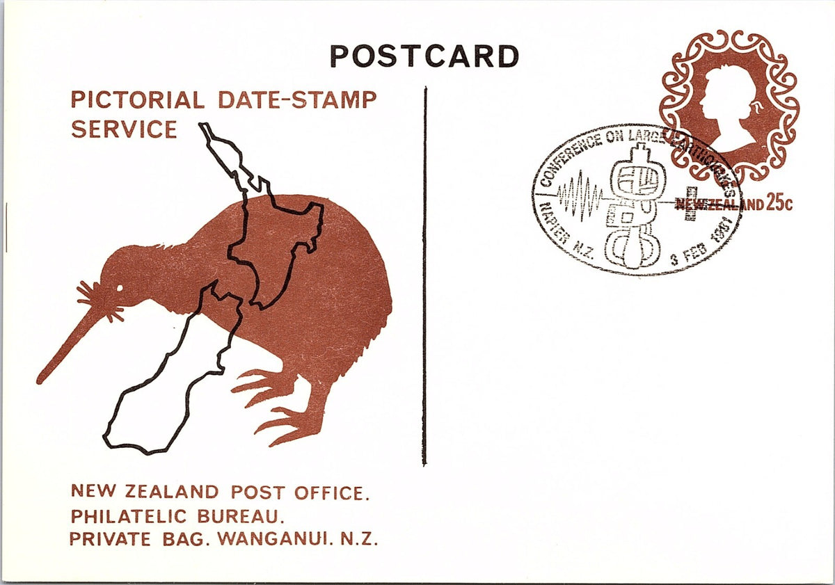 New Zealand 1981 25c Pictorial Date Stamp Postcard Large Earthquakes Napier