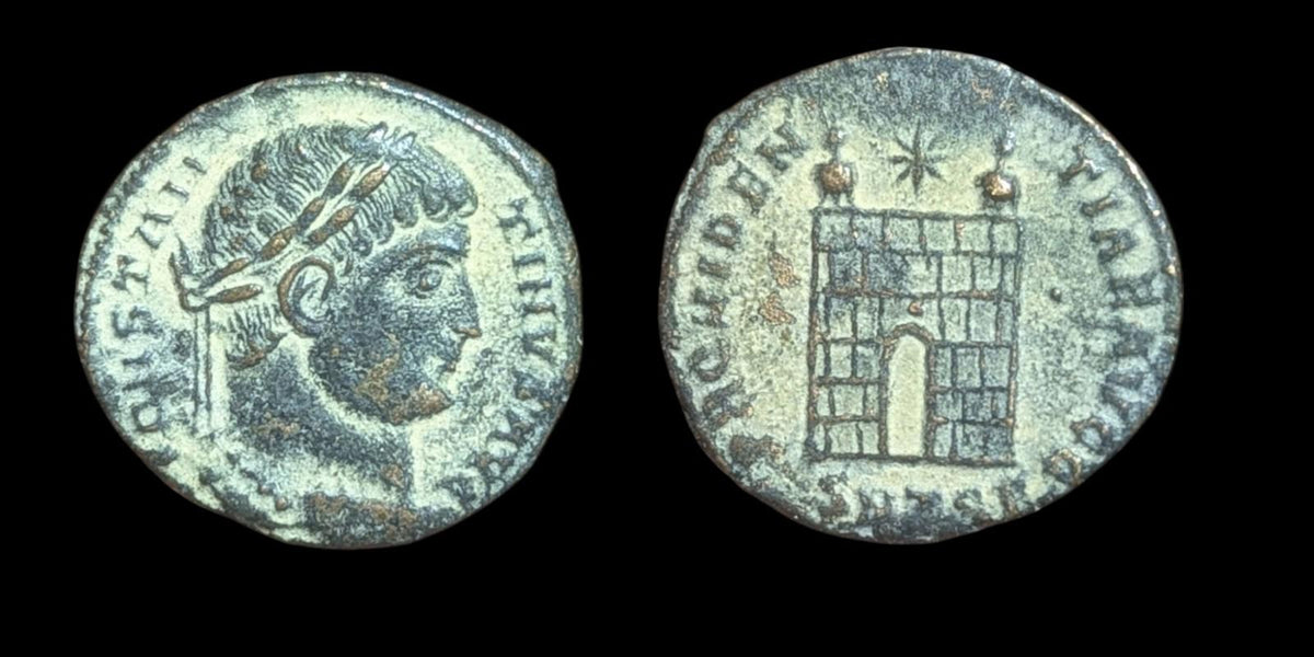 Constantine Caesar Rare genuine Ancient Roman coin Camp-gate ThessalonicaMint