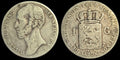 1848 Netherlands King WILLIAM II Wreath OLD Silver Gulden Coin