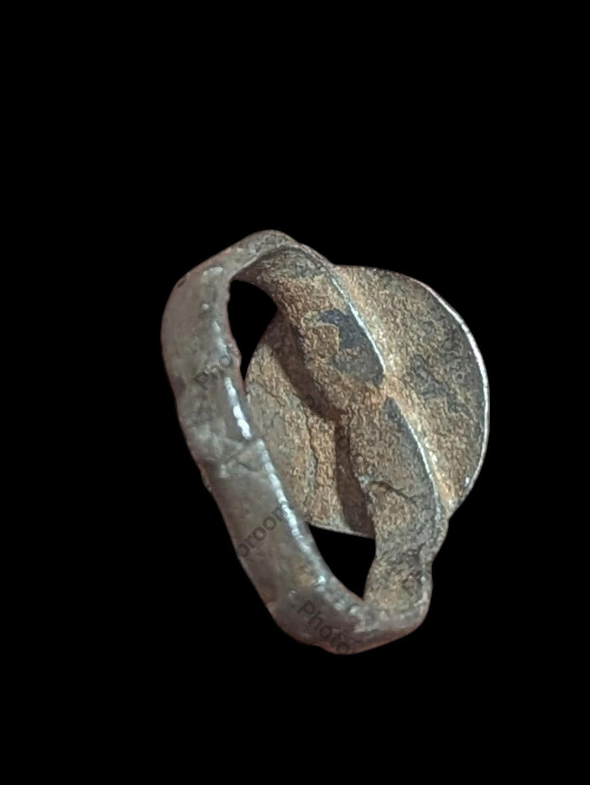 Ancient Greek / Roman / Byzantine Silver ring with ornament Circa 100 BC To 1 AD