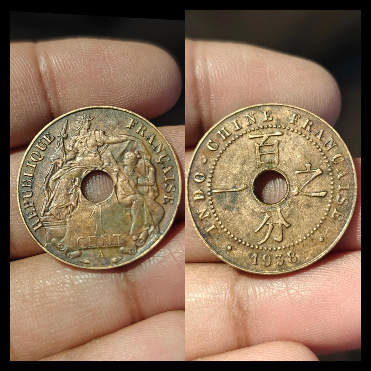 1938-A Indochine française 1 Cent, haute qualité ! Magnifique&
