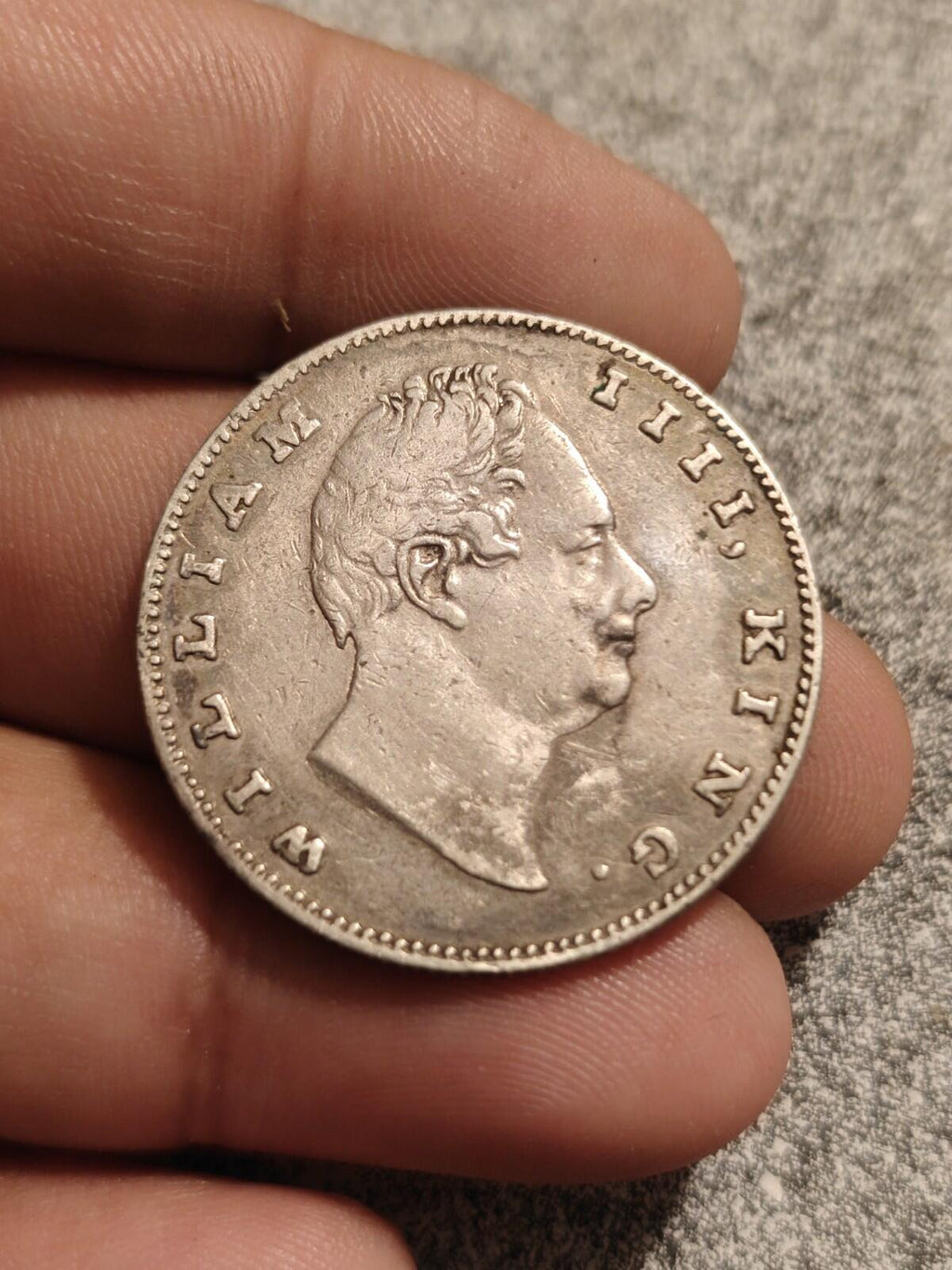 British East India Company 1835 silver Rupee of William rare