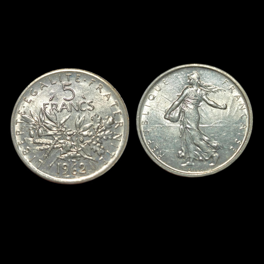 1962 FRANCE Grande pièce française de 5 Francs en argent avec La Semeuse13#