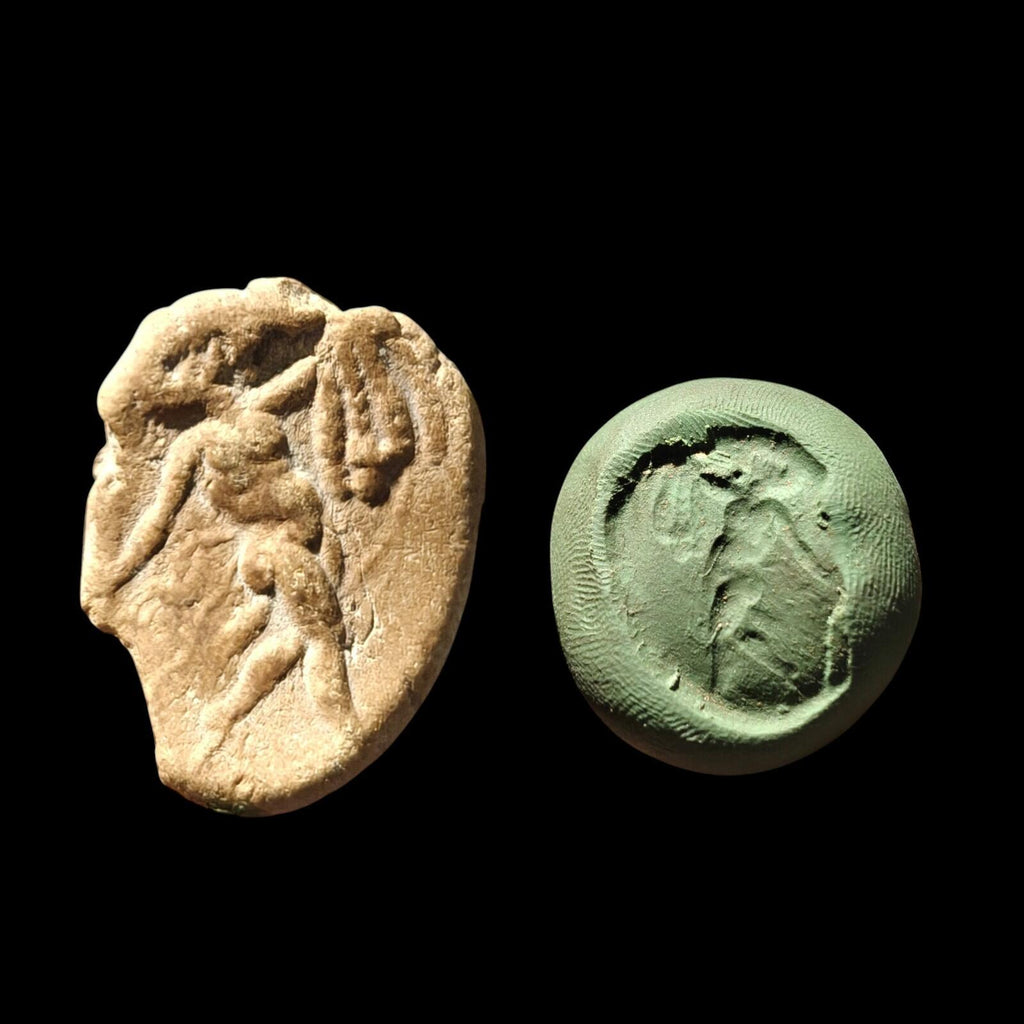 Ancient Greek Roman Circa 1st-3rd centuries AD. Terracotta Clay Bullae Tessera