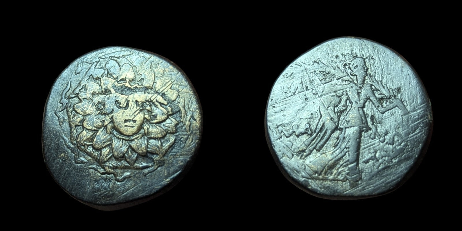 Greek Bronze Coin - Amisos Pontos 120-63 BC - Mithradates VI Eupator AEGIS Nike*