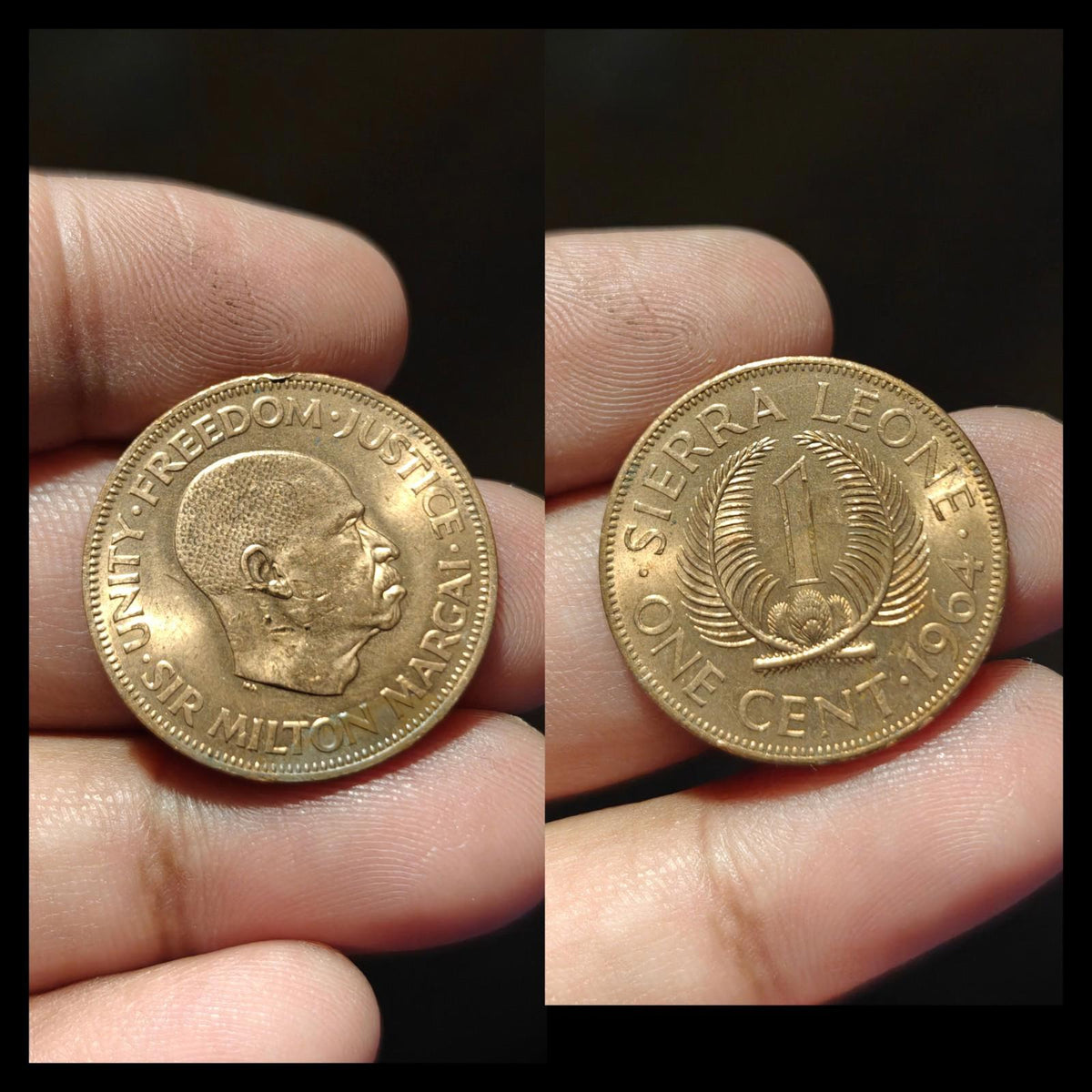 SIERRA LEONE 🇸🇱 PIÈCE DE UN (1) CENT 1964 Wow Grade