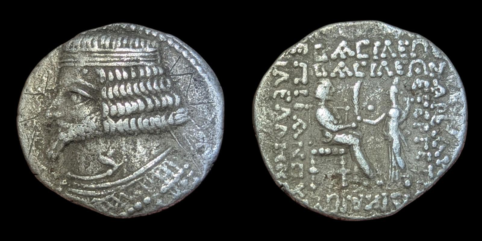 THE PARTHIAN KINGDOM, PHRAATES IV (CIRCA 38-2 BC) SILVER Tetradrachm Mint Tigris