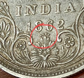 #QQ80#Victoria-British India Silver Rupee-1862-Bombay Mint 4 dot rare coin