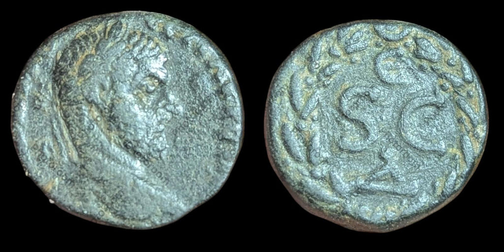 ELAGABALUS,  218-222 AD. AE 17. ANTIOCH MINT. WREATH REVERSE.