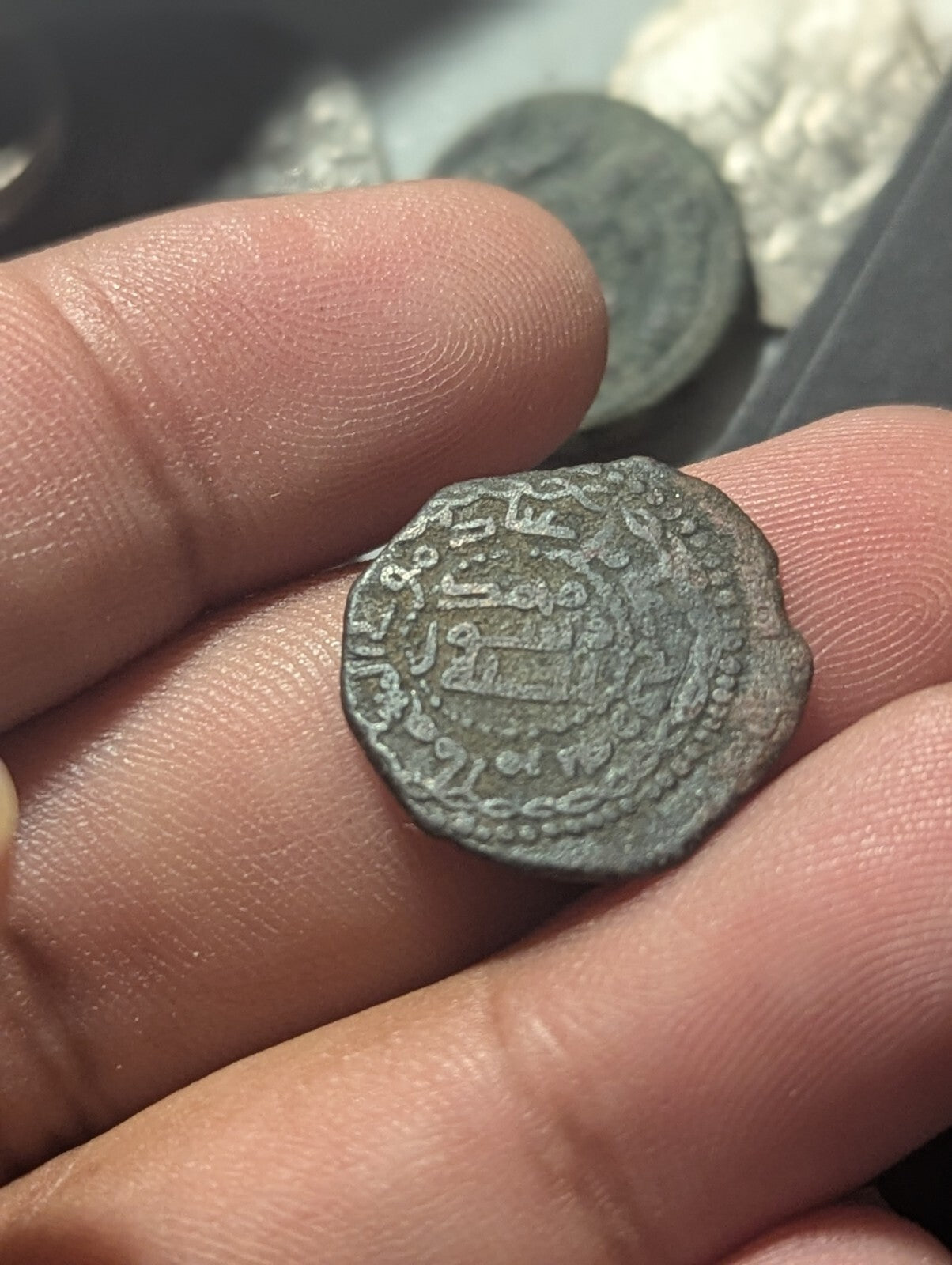 Abbasside AE Fals Monnaie en cuivre AH155 Jabal Al Fidda Gouverneur Rawh Islamique.