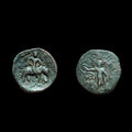 HUVISHKA Kushan Empire INDIA Ancient Authentic Greek Coin MAO ELEPHANT*