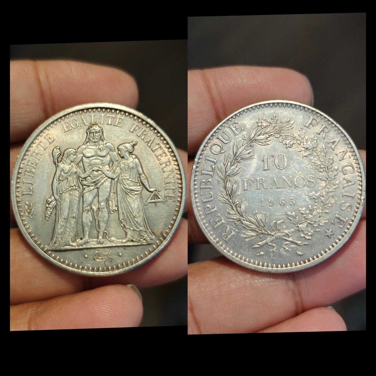 FRANCE HERCULES  10 FRANCS 1965 SILVER Wow Grade