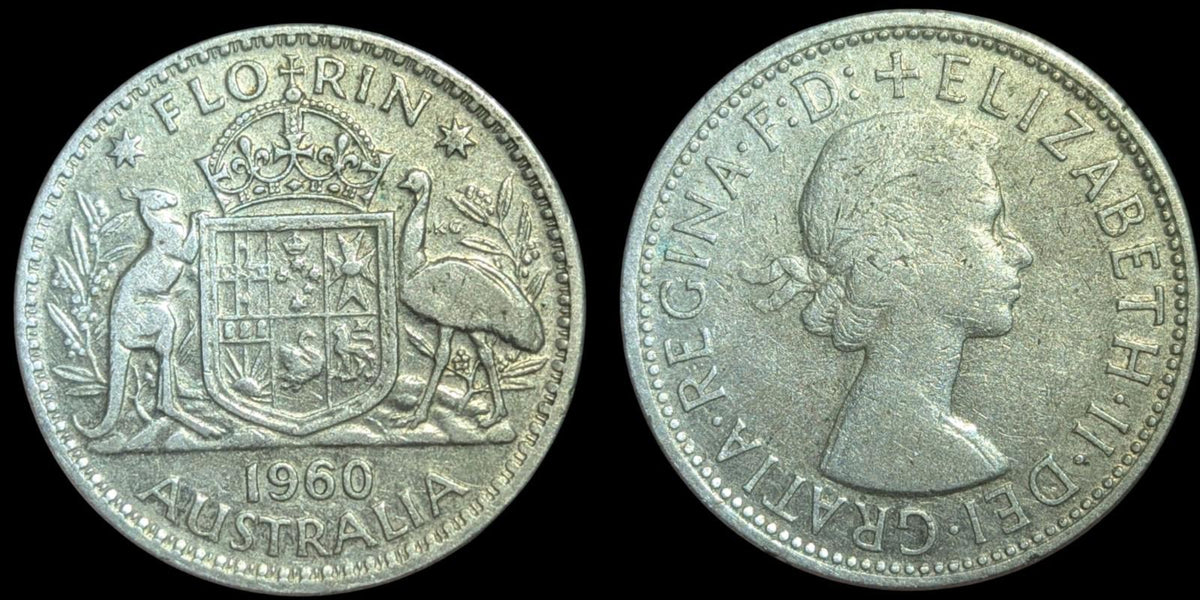 1960 Australia Florin - Beautiful Silver Coin