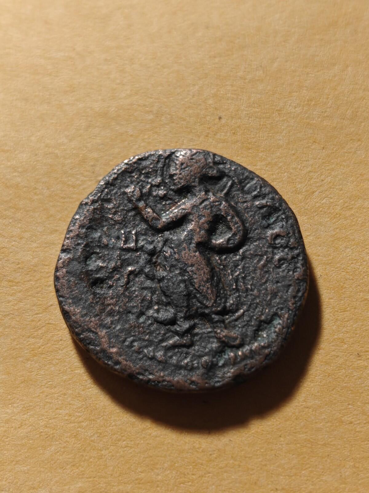 Kushan Empire Drachm Ancient India Kanishka I AD 120-150 Bronze Coin, 7.6 Grams