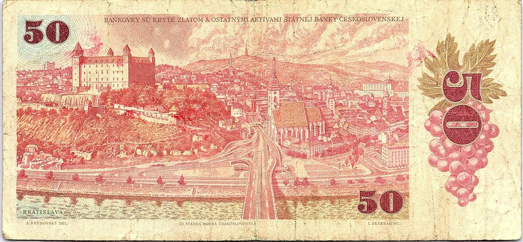 Socialist Czechoslovakia - BANKNOTE - 50 Korun Crowns 1987 - Ludovit Stur