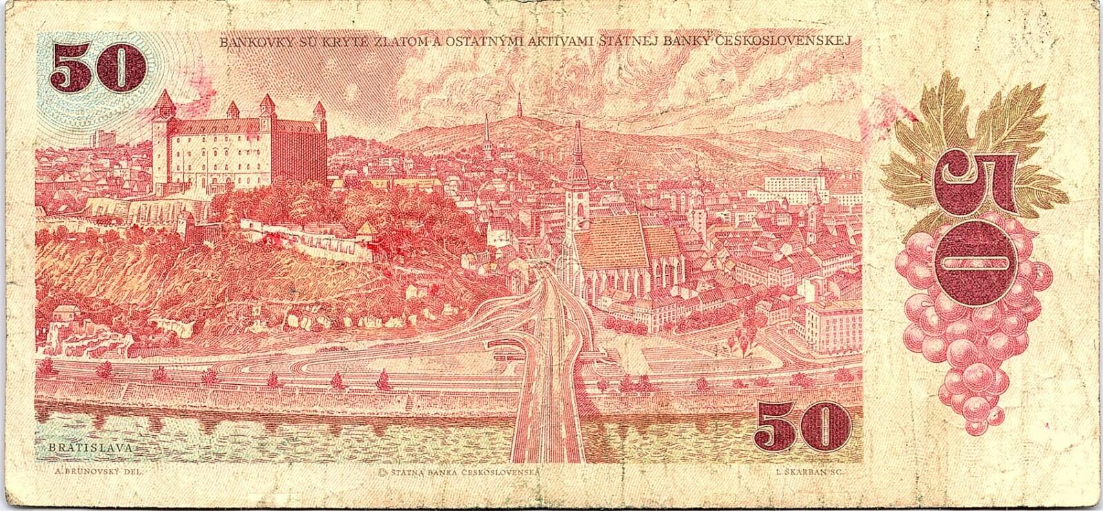 Socialist Czechoslovakia - BANKNOTE - 50 Korun Crowns 1987 - Ludovit Stur