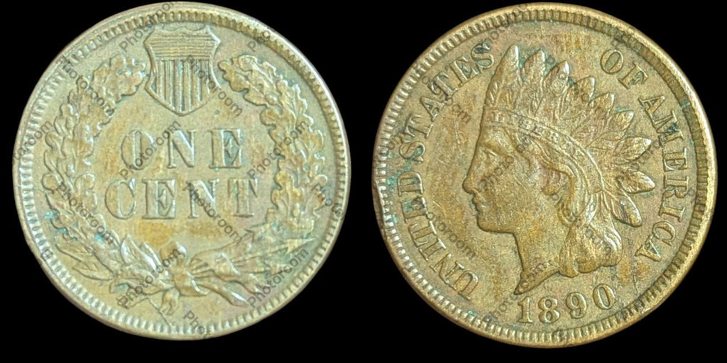 1890 Indian Head Cent - Wow Grade OBVERSE CRACKING, See Pictures