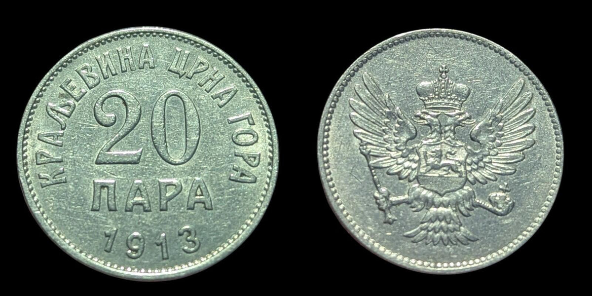 MONTENEGRO 1913 Twenty 20 Para KM# 19 Uncirculated