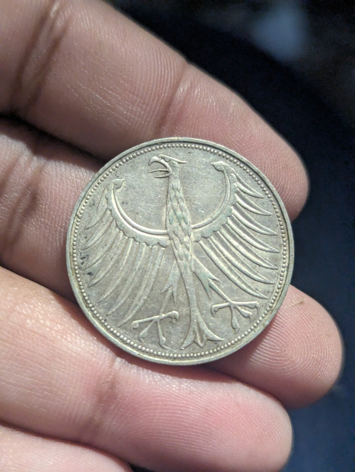1966-D Germany Federal Republic 5 Mark  Xf Extra Fine 0.625 Silver Coin