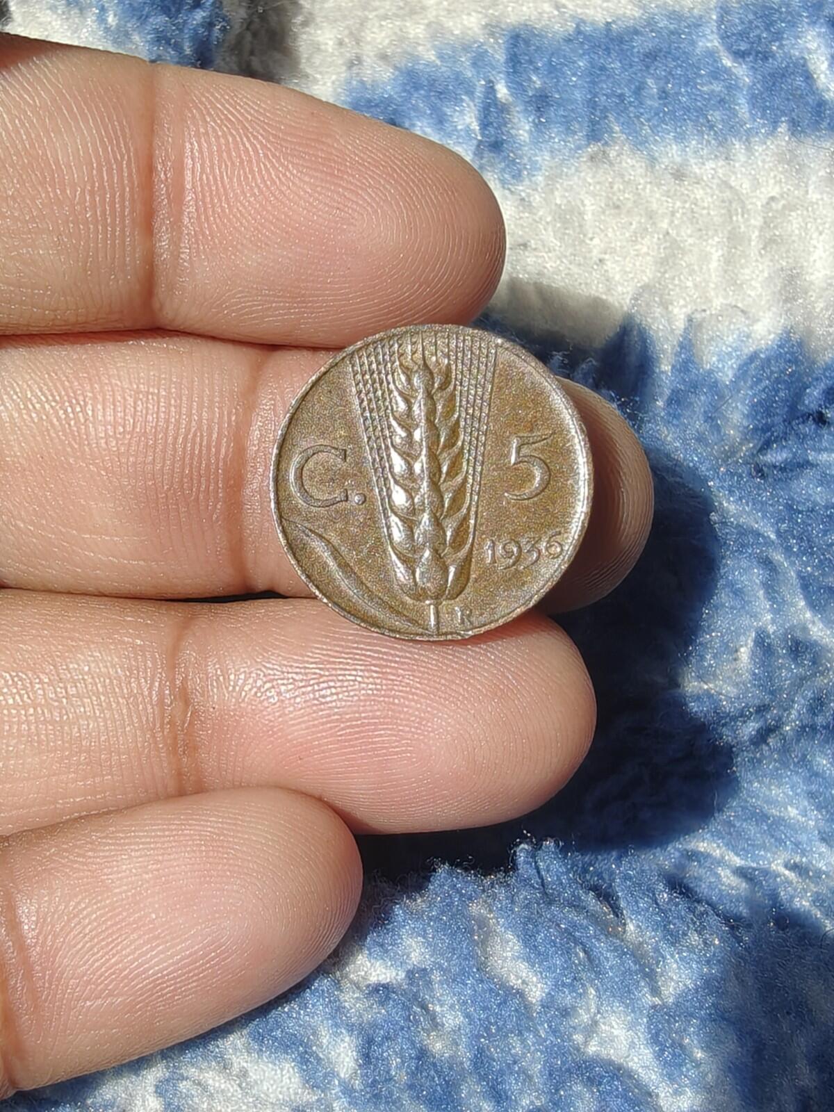 1936 Italy 5 Centesimi High Grade