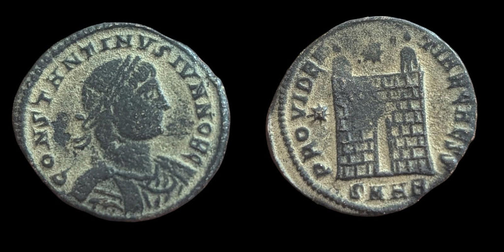 Constantius II as Caesar 324-337 AE Follis, HeracleaBithynia Campgate Coin