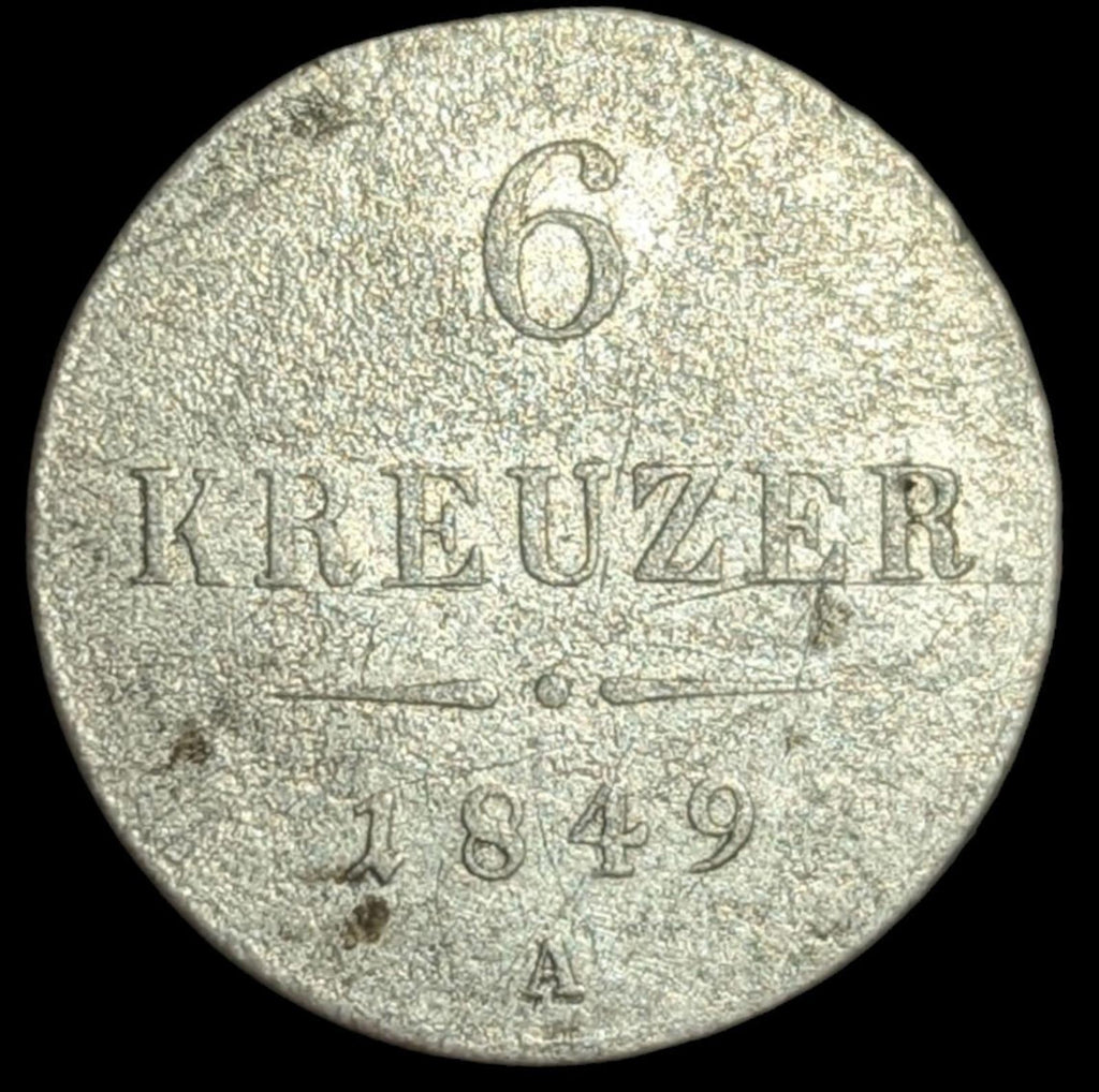 1849-A Autriche 6 Kreuzer KM# 2200 3Y9C