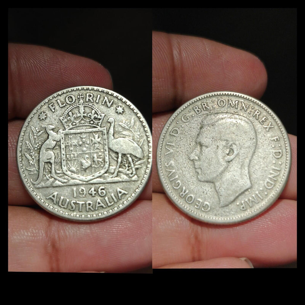 Pièce de 2 florins en argent 50 % d'Australie de 1946