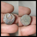 Falus civique en cuivre d'Afghanistan, Kaboul 1285 AH "Pointe de flèche" Monnaie rare