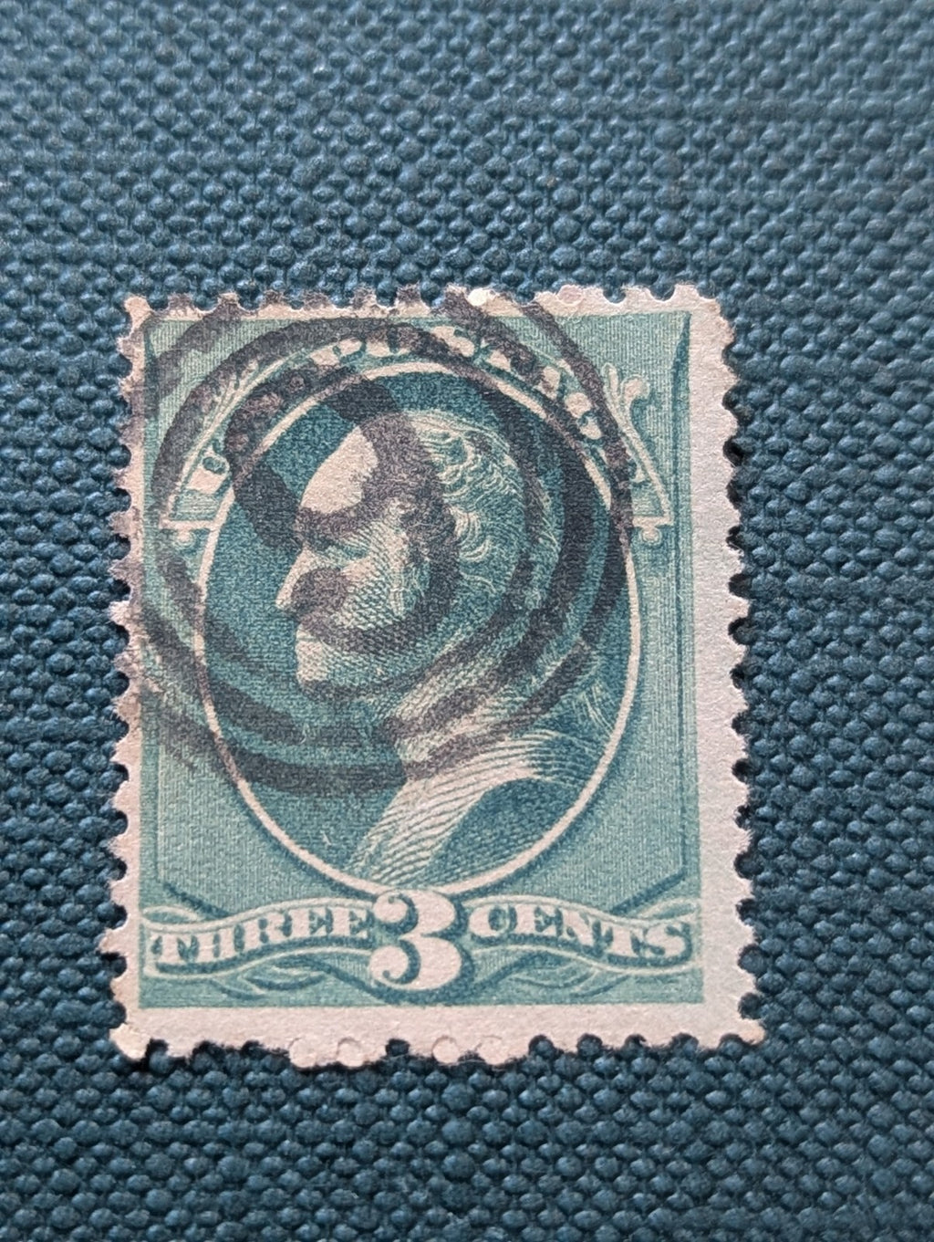 Antique 1870 US Stamp Scott #147 George Washington VF Used with Gorgeous Cancel