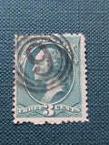Antique 1870 US Stamp Scott #147 George Washington VF Used with Gorgeous Cancel